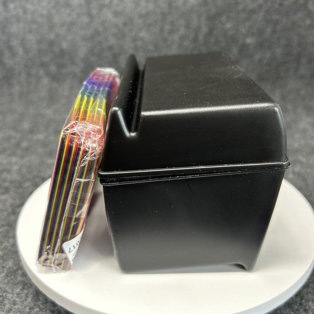 Vintage Oxford 3x5 Index Card Box Bundle Poly A-Z Dividers Black Plastic 1996 - Picture 4 of 10